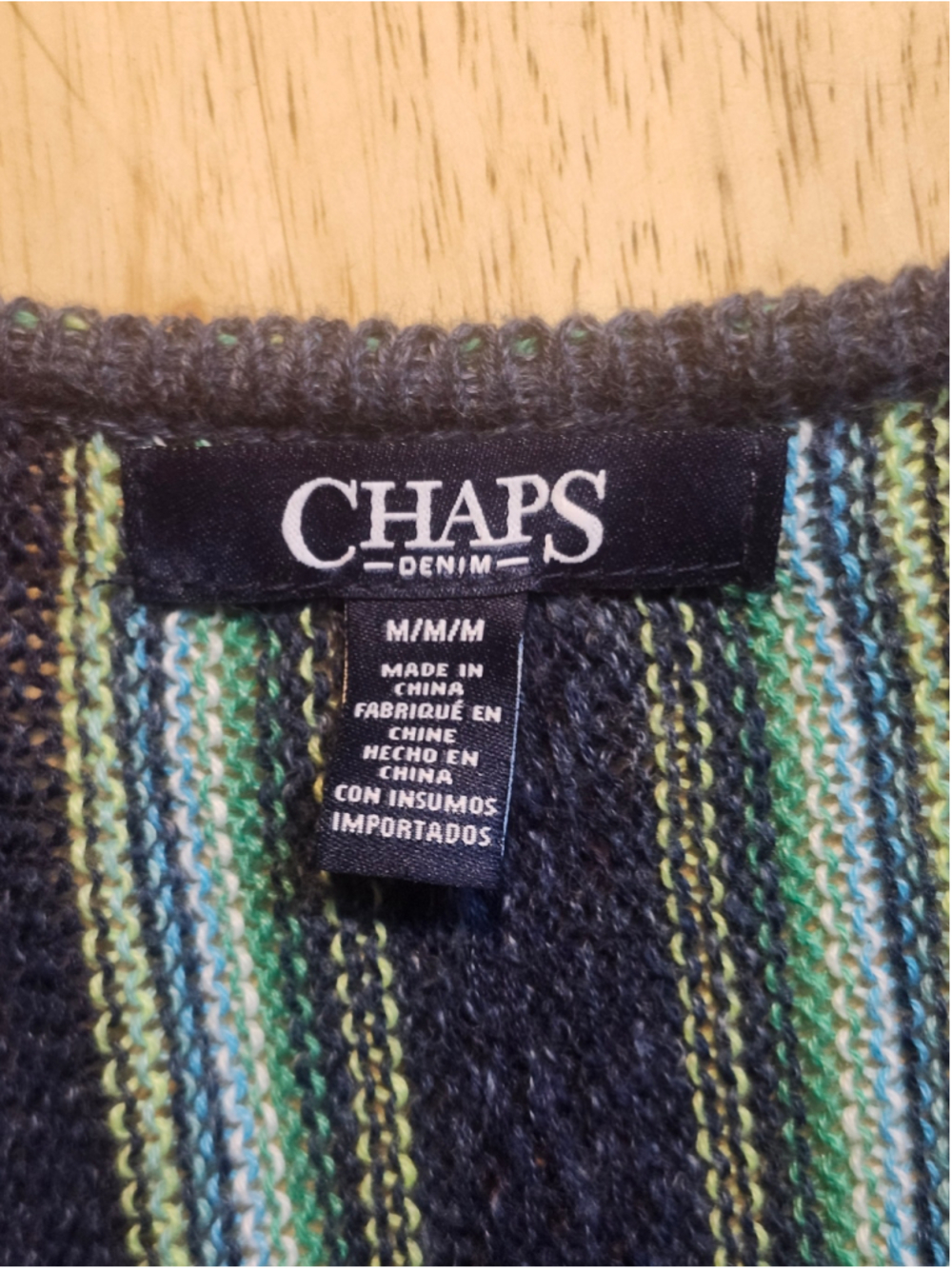 Chaps Denim Knit Vest with Fringe Women's M - Picture 4 of 4